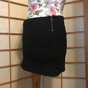 Black lace Mini Skirt, Black underlay, xs